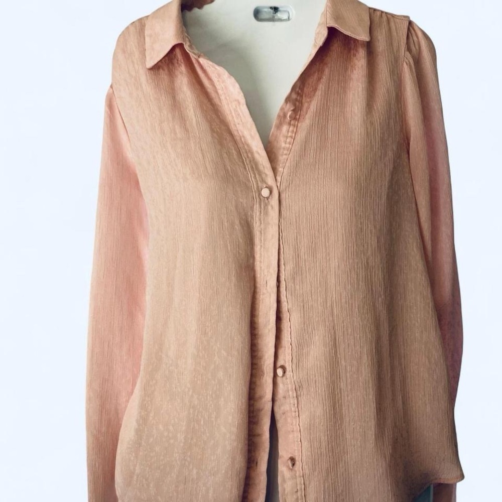 LC Lauren Conrad pink button up blouse Size XS #preppy #blouse